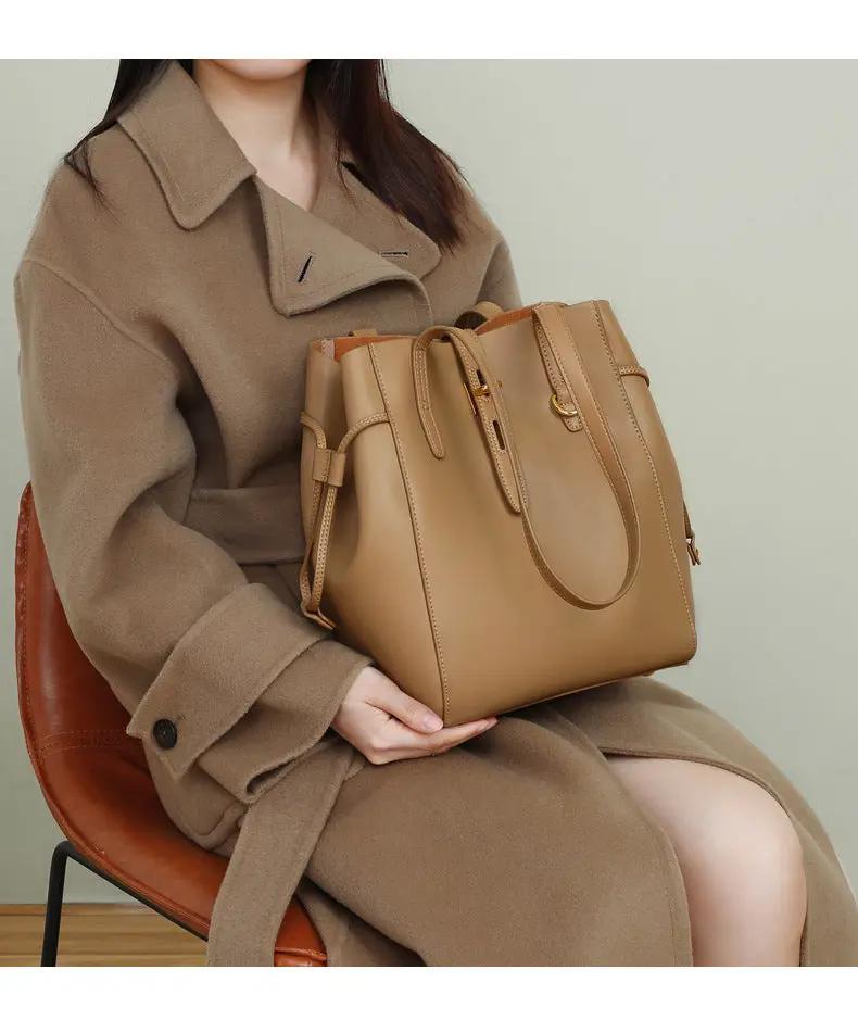 Genuine Leather Shoulder Bag Tote - Stylish & Durable Design Genuine Leather Shoulder Bag Tote Bag