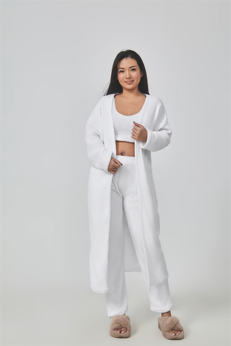 Cozy Pajama Set, 3 Piece Lounge Set For Women