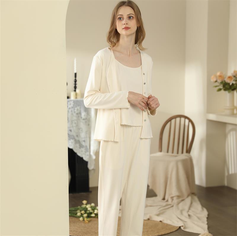 Home Wear  French Style Three-piece Pajamas For Women