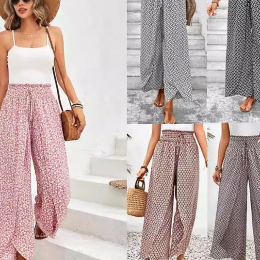 Comfortable  Floral Wide-leg Pants