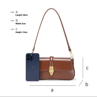 Genuine Leather Crossbody Bag - Stylish Underarm Tote and Baguette Shoulder Bag Genuine Leather Underarm Bag Tote Bag Ba