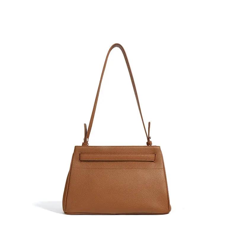 Lock Design Leather Bag - Genuine Leather Shoulder Crossbody Tote Bag Lock Design Leather Bag Genuine Leather Shoulder Bag Crossbody Bag Tote Bag