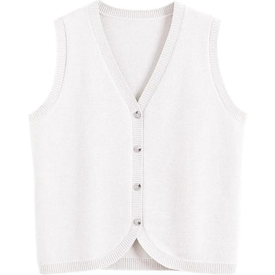 Women's Vest Buckle V-neck Casual Wear