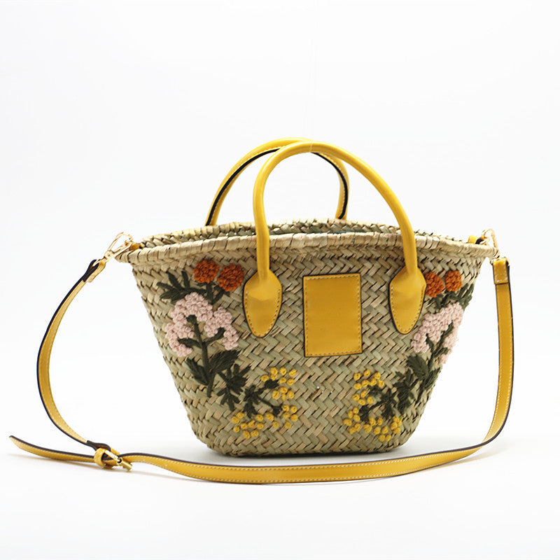Straw Handbag Single Shoulder Crossbody Straw Bag Underarm Summer Beach Bag