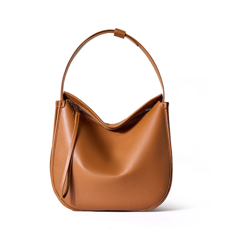 Genuine Leather Tote Bag - Cowhide Crossbody Shoulder Bag Brown 3 in 1 Fashion Women Anti-Theft Backpack