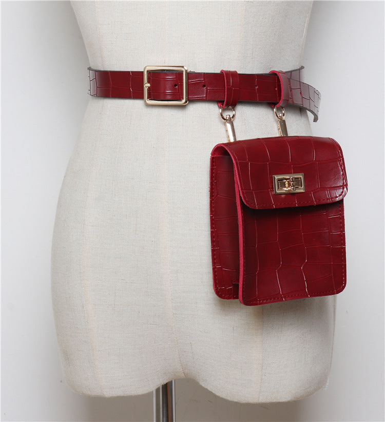Vegan  leather women's belt bag mini Bag