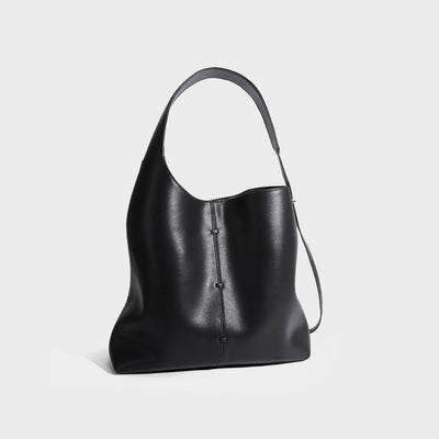 Genuine Leather Shoulder Bag - Large Capacity Underarm Design Black 3 in 1 Fashion Women Anti-Theft Backpack