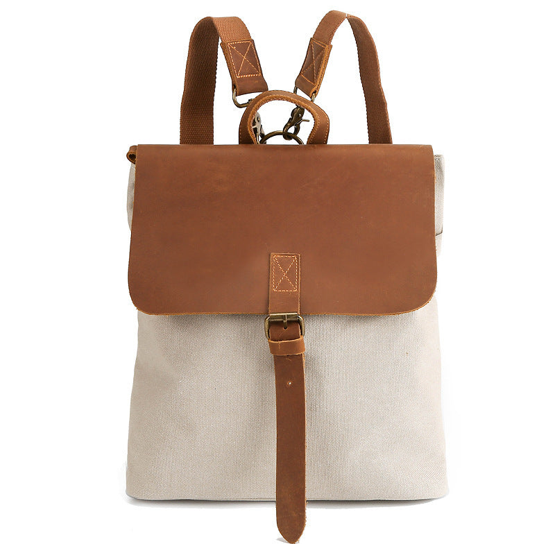 Horse Leather and Canvas  women Backpack