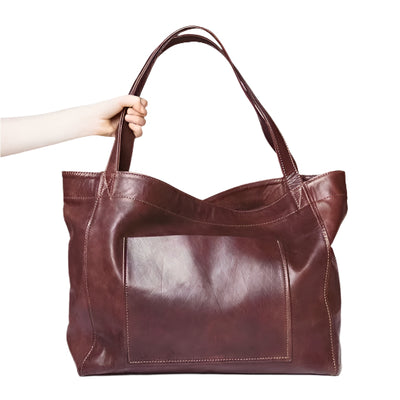 Soft Vegan Leather Large Capacity One-shoulder Tote Bag