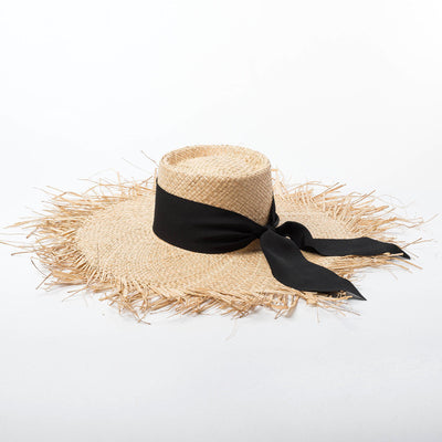 Flat Straw Hat Sunscreen Beach Raffia Straw Hat