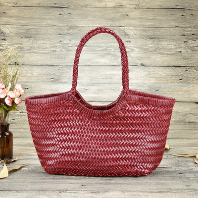 Tote Bag Genuine Leather Vegetable Basket Bag