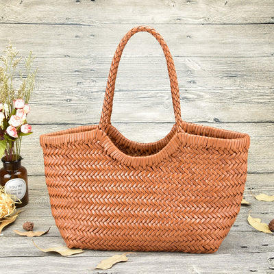 Tote Bag Genuine Leather Vegetable Basket Bag