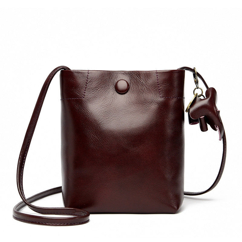 Mini  Casual  Genuine Leather Women Shoulder bag