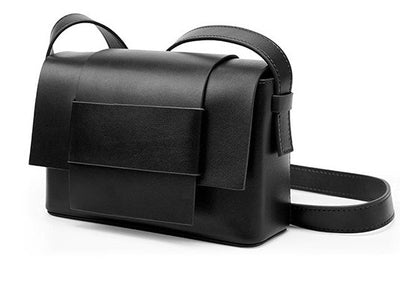 Genuine Leather Crossbody Bag - Small Square Woven Shoulder Bag Genuine Soft Leather Woven Small Square
