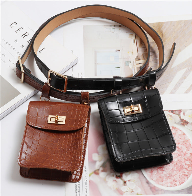 Vegan  leather women's belt bag mini Bag