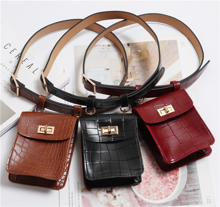 Vegan  leather women's belt bag mini Bag