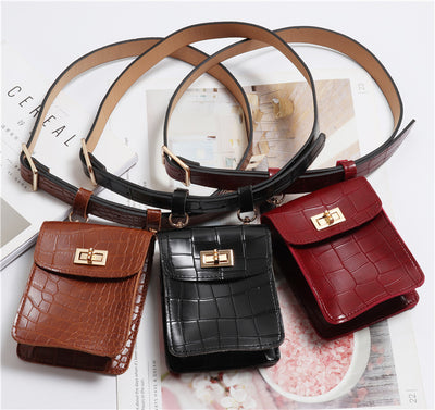 Vegan  leather women's belt bag mini Bag