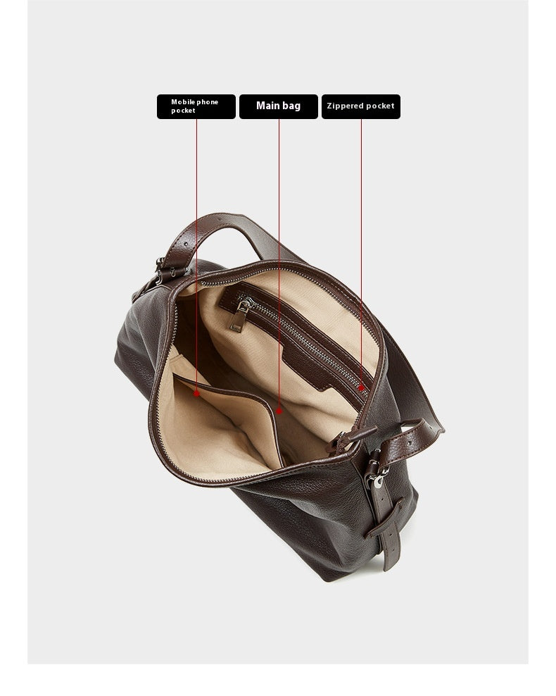 Genuine Leather Shoulder Bag - Versatile Underarm and Messenger Bag 3 in 1 Fashion Women Anti-Theft Backpack