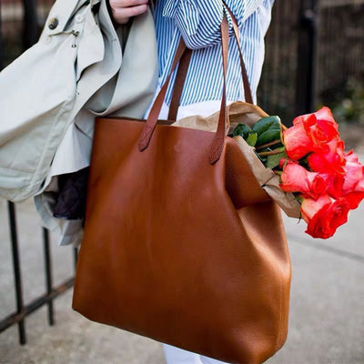 Genuine Leather  Large Tote Bag Women's