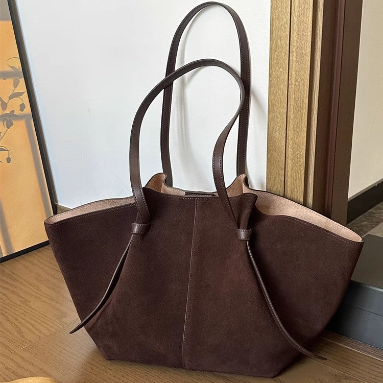 Women's  Suede Frosted Large Capacity Portable Tote Bag