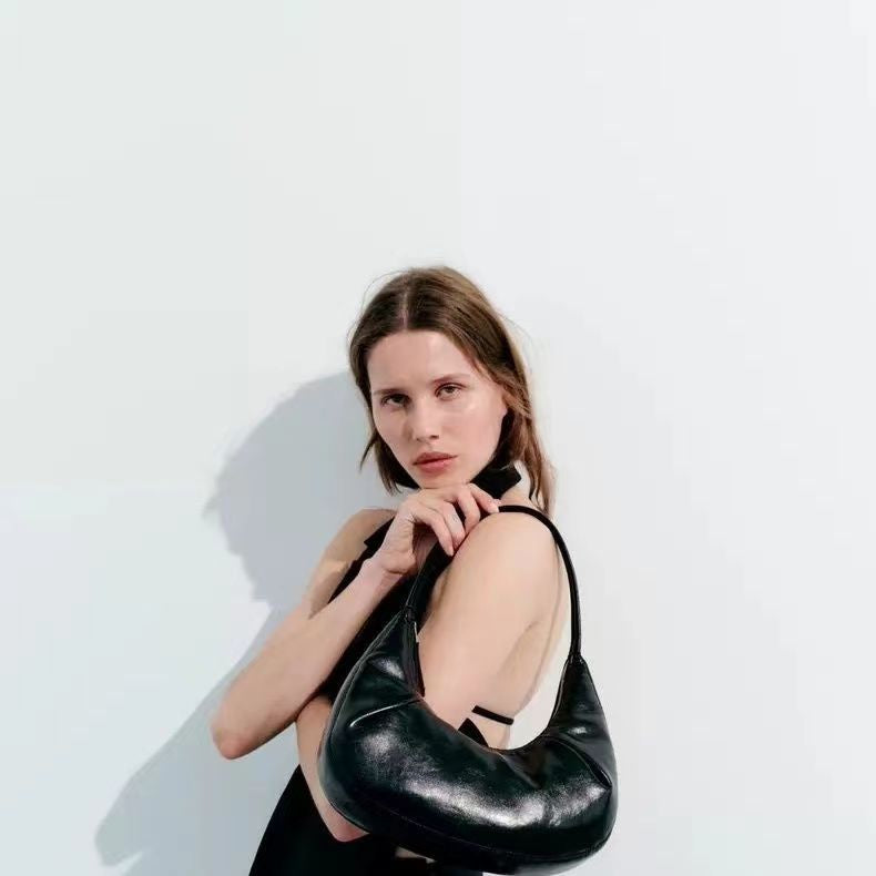 Vegan Leather Shoulder Bag - Selenodont Underarm Tote Bag Vegan Leather Selenodont Shoulder Bag Un