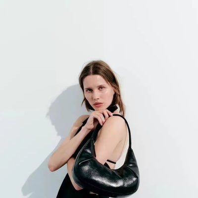 Vegan Leather Shoulder Bag - Selenodont Underarm Tote Bag Vegan Leather Selenodont Shoulder Bag Un