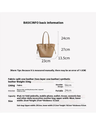 Genuine Leather Shoulder Bag Tote - Stylish & Durable Design Genuine Leather Shoulder Bag Tote Bag