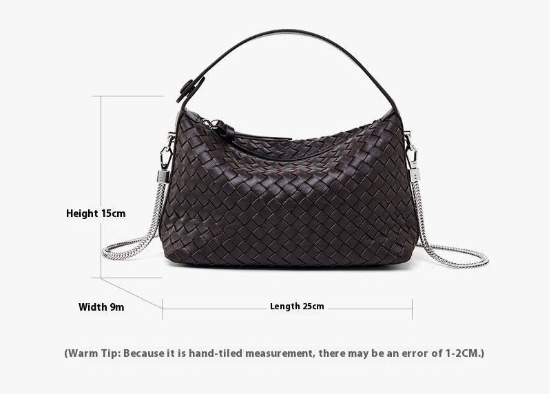 Leather Weave Dumpling Bag - Authentic Leather Tote, Shoulder, Underarm, and Crossbody Bag Authentic Leather Weave Dumpling Bag Tot