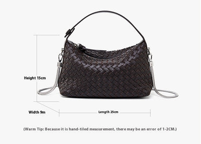 Leather Weave Dumpling Bag - Authentic Leather Tote, Shoulder, Underarm, and Crossbody Bag Authentic Leather Weave Dumpling Bag Tot
