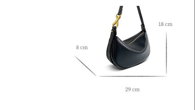Genuine Leather Crossbody Tote Bag - Soft Women's Shoulder and Underarm Bag Genuine Leather Crescent Crossbody Soft