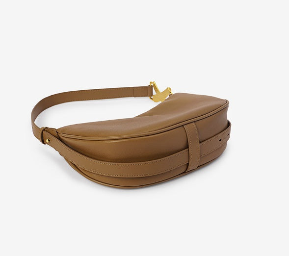 Genuine Leather Crossbody Tote Bag - Soft Women's Shoulder and Underarm Bag Genuine Leather Crescent Crossbody Soft