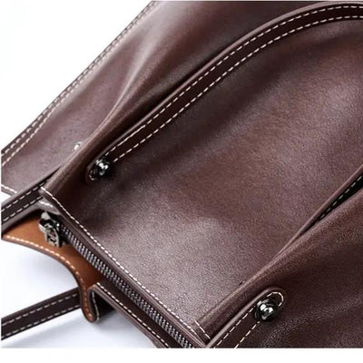 Genuine Leather Shoulder Bag - Large Capacity Tote Bag Genuine Leather Large Capacity Shoulder