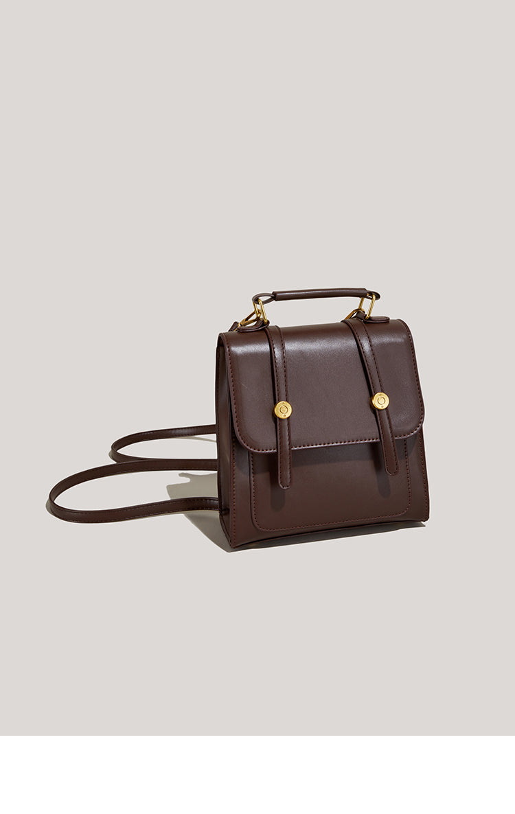 Vegan Leather Backpack with Buckle - Cross-body Shoulder Bag Vegan Leather Buckle Backpack Cross-body