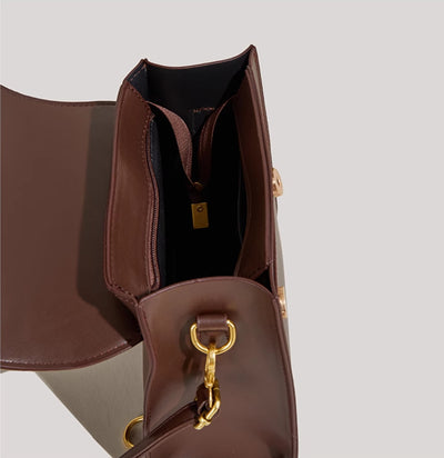 Vegan Leather Backpack with Buckle - Cross-body Shoulder Bag Vegan Leather Buckle Backpack Cross-body