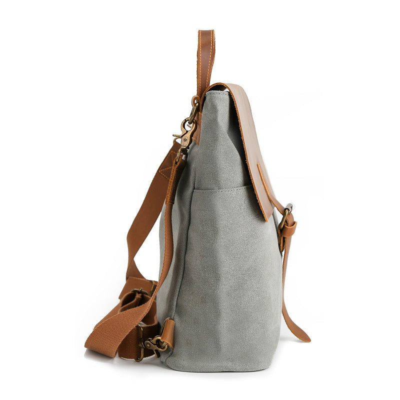 Horse Leather and Canvas  women Backpack