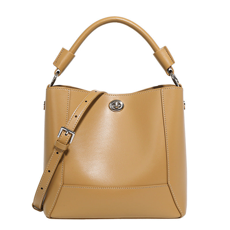 Genuine Leather Women's Shoulder Tote Bag Crossbody Bag Bucket Bag