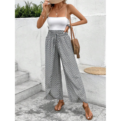 Comfortable  Floral Wide-leg Pants