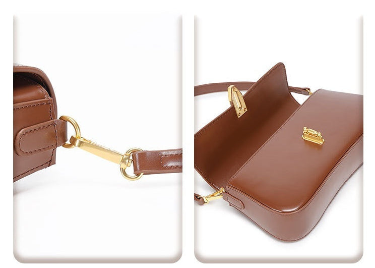 Genuine Leather Crossbody Bag - Stylish Underarm Tote and Baguette Shoulder Bag Genuine Leather Underarm Bag Tote Bag Ba