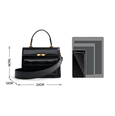 Vegan  Leather Glossy Portable  Women Bag