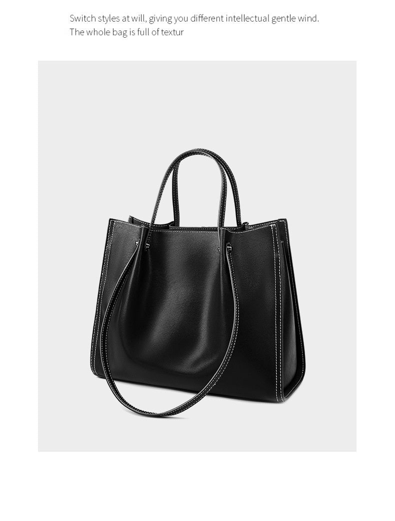 Genuine Leather Large Capacity Shoulder Bag Tote Bag