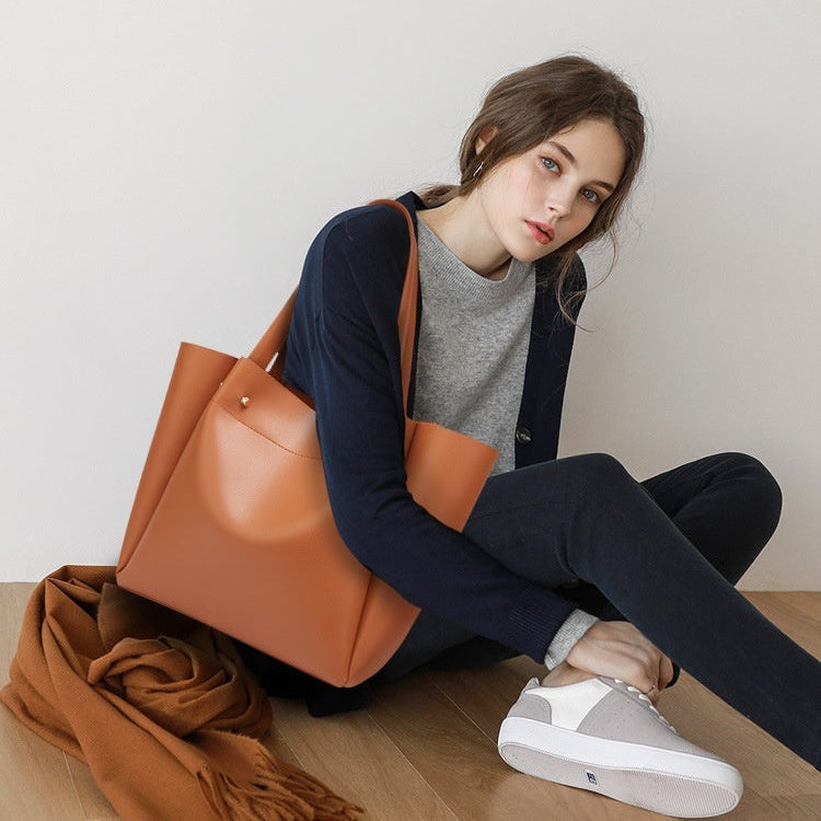 Vegan Leather Shoulder Tote Bag Large Capacity Tote Bag Vegan Leather Shoulder Tote Bag Large Ca