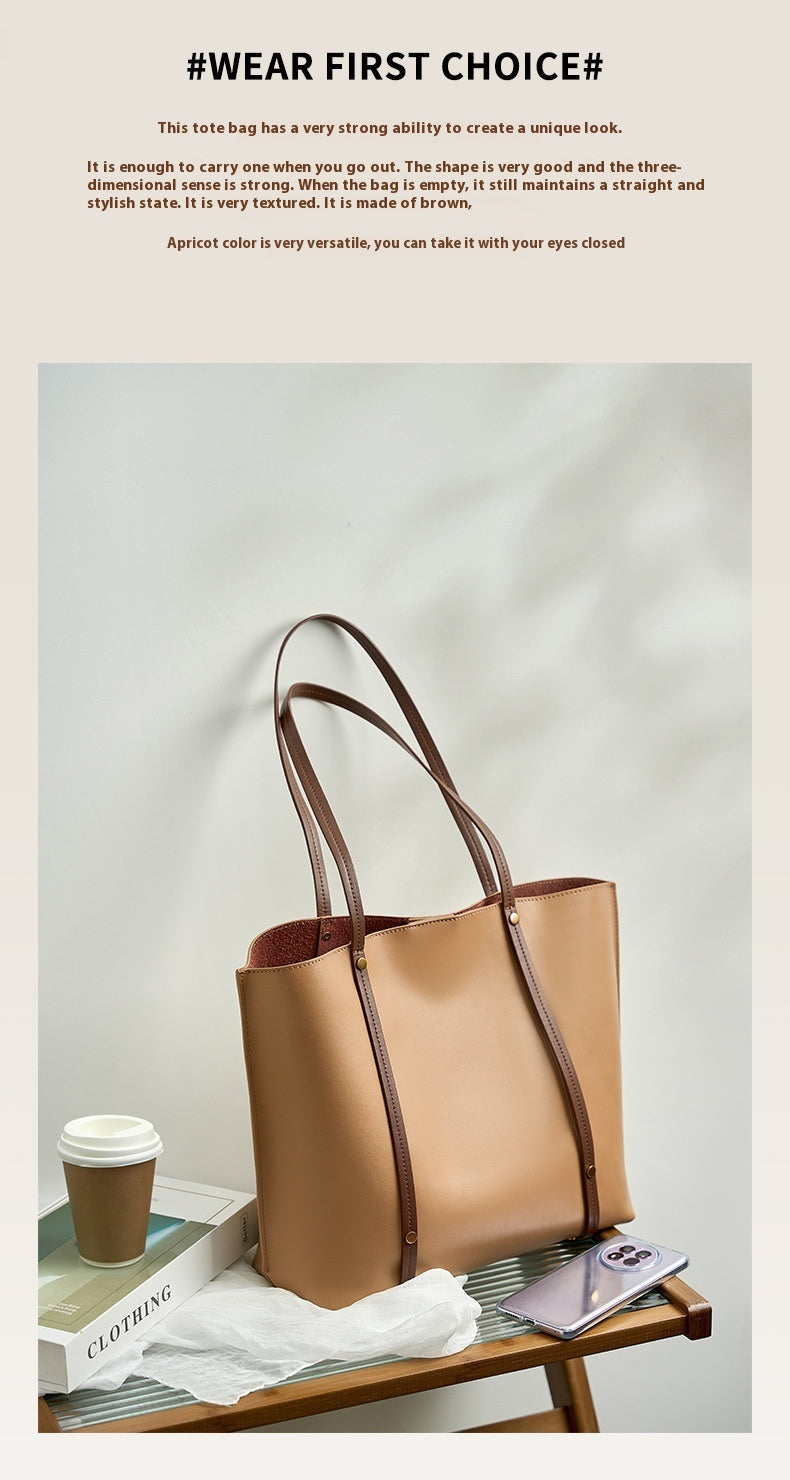 Genuine Soft Leather Large Capacity Totes Bag Shoulder Bag
