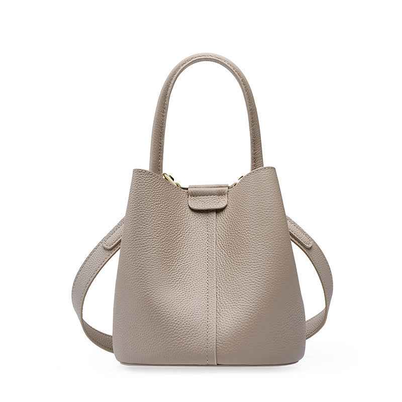 Genuine Leather Crossbody Bucket Bag Tote Bag Shoulder Bag