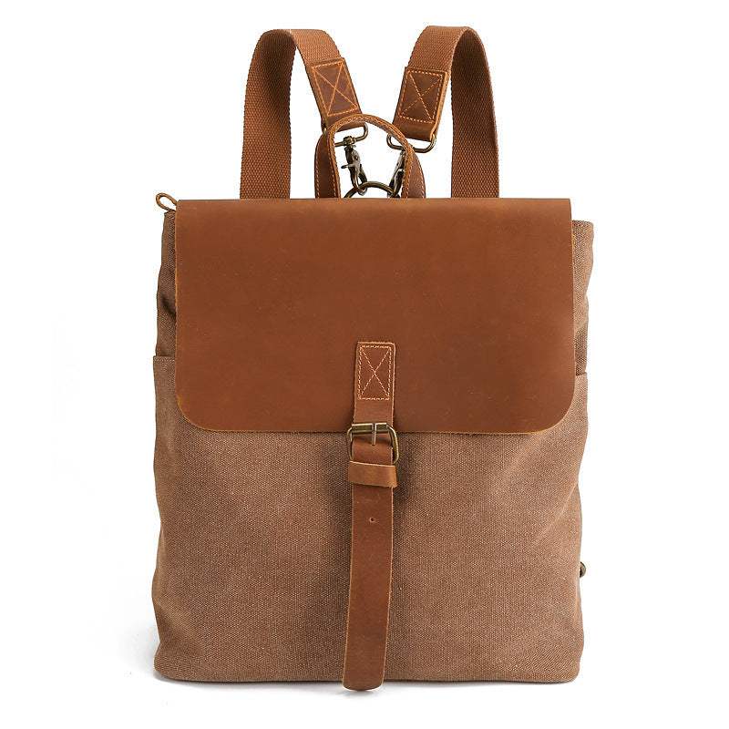 Horse Leather and Canvas  women Backpack