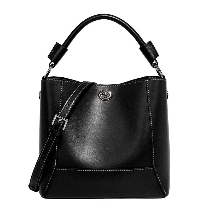 Genuine Leather Women's Shoulder Tote Bag Crossbody Bag Bucket Bag
