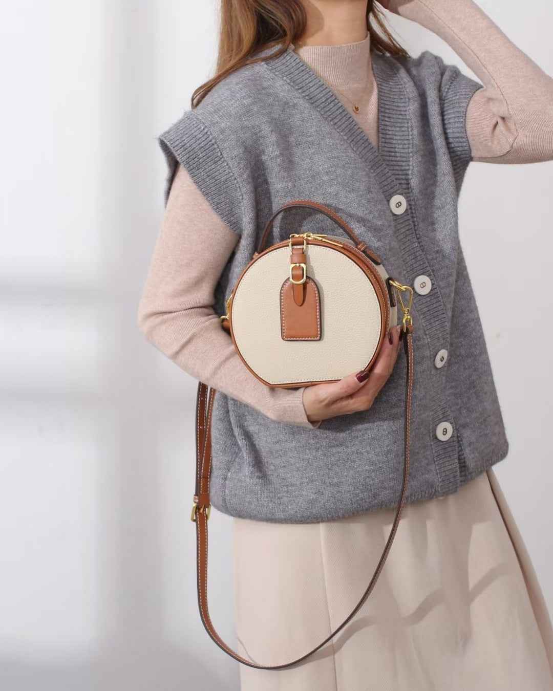Genuine Leather Small Tote Bag Shoulder Bag Crossbody Bag