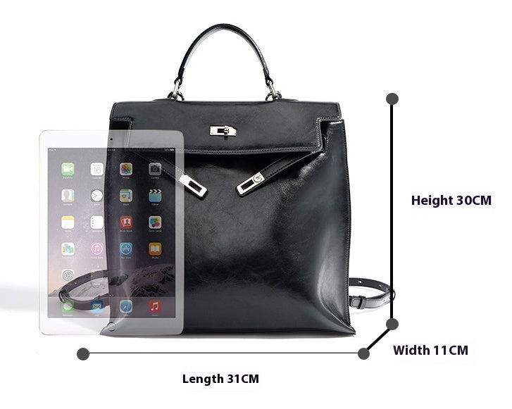 Genuine Leather Backpack - Large Capacity Single-Double Shoulder Bag Genuine Leather Backpack Single-Double s