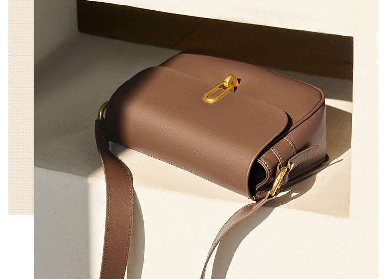Genuine Leather Crossbody Bag - Stylish Shoulder Tote for Everyday Use Genuine Leather Crossbody Shoulder Bag U