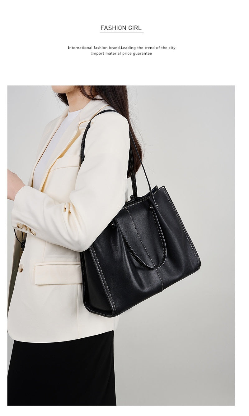 Genuine Leather Large Capacity Shoulder Bag Tote Bag