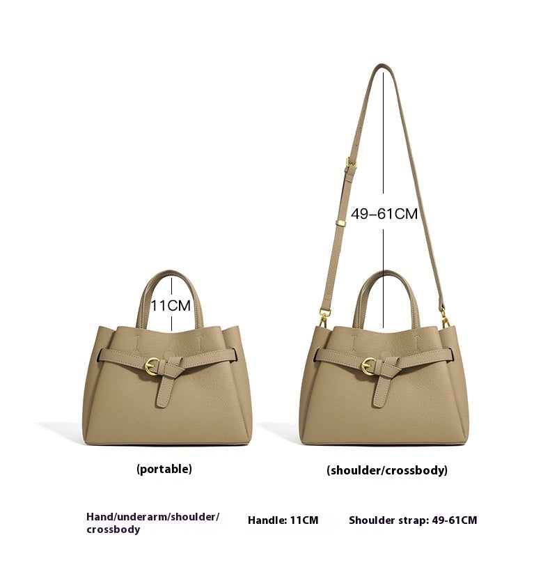 Authentic Leather Tote Bag - Versatile Shoulder and Crossbody Bag Authentic Leather Tote Bag